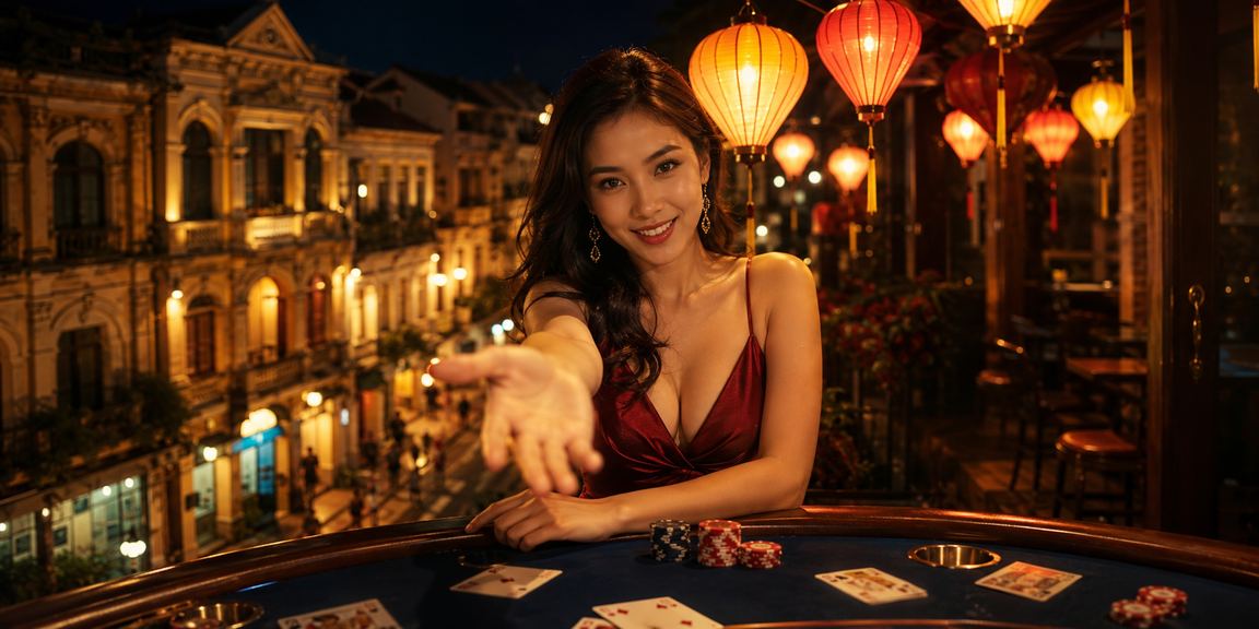 Bàn baccarat tại Hà Nội với ánh đèn lồng truyền thống rực rỡ